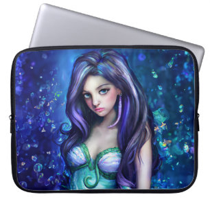 Zeemeermin Zee Godin Nymph Siren Onderwater Kunst Laptop Sleeve