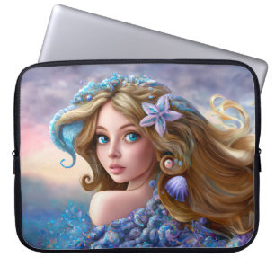 Zeemeermin Zee Godin Nymph Siren Onderwater Kunst Laptop Sleeve