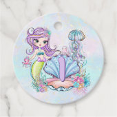 Zeemeermin Zee leven | Verjaardagsfeest met aangep Bedankjes Labels (Voorkant)