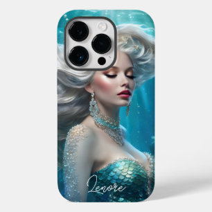 Zeemeermin Zilver Haar Turquoise Oceaan Case-Mate iPhone 14 Pro Hoesje