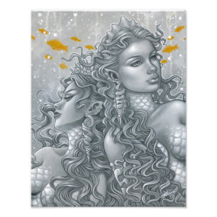 Zeemeermin Zusters, Fantasy Art Foto Afdruk