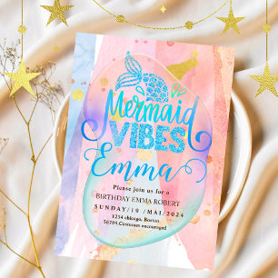 Zeemeermin Zwembad zee Party Roze Zeemeermin Verja Kaart