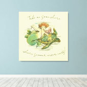  Zeemeermin Zwemmen met Zee Schildpad en Quote Canvas Afdruk (Insitu (Houten vloer))