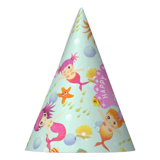 Zeemeerminnen Blauw Feesthoedjes (Links)