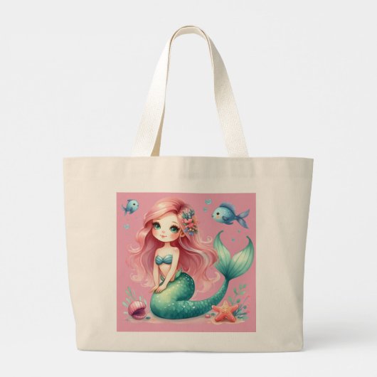 Zeemeerminnen Canvas tas Kids Verjaardagsfeestje F (Achterkant)