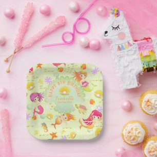 Zeemeerminnen Citroen Groen Papieren Bordje