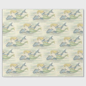 zeemeerminnen en dolfijnen cadeaupapier (Vlak)