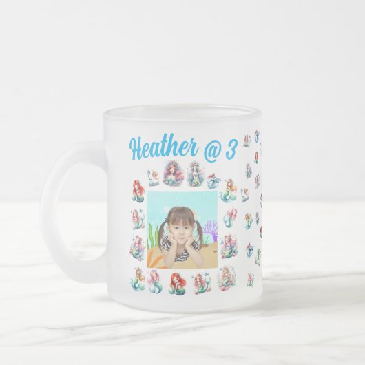 Zeemeerminnen Frosted Glass Mok Kids Verjaardagsgu (Links)