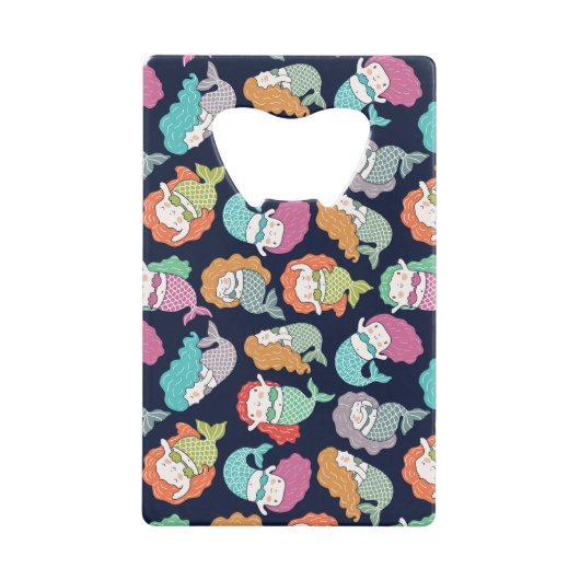 Zeemeerminnen: grillig naadloos patroon. kredietkaart flessenopener (Voorkant)