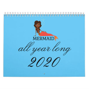 Zeemeerminnen in het hele jaar 2020 kalender