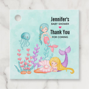 Zeemeerminnen & Kwallen Onder het Zee Baby shower Bedankjes Labels