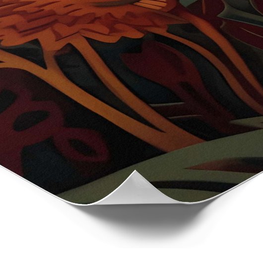 Zeemeerminnen met 3D effect papier gesneden Poster (Hoek)