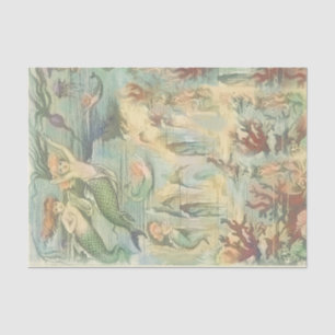  zeemeerminnen met koraal en kwal tissuepapier