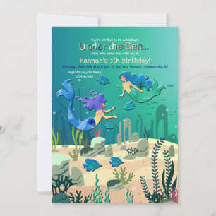 Zeemeerminnen onder het Zee Invitation Kaart