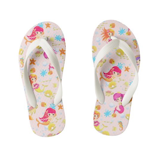 Zeemeerminnen Peach Pink Kinder Teenslippers (Voetbed)