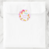 Zeemeerminnen Roze Ronde Sticker (Tas)