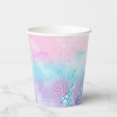 Zeemeerminnen staarten papieren bekers (Achterkant)