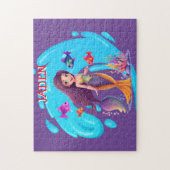 Zeemeerminnen, Vissen spatten in het water geperso Legpuzzel (Verticaal)