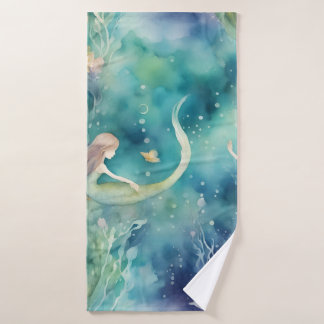 Zeemeerminnen waterverf kunst bad handdoek