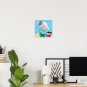 Zeemeerminnend Canvas (glanzend) Poster (Thuiskantoor)