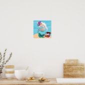 Zeemeerminnend Canvas (glanzend) Poster (Keuken)