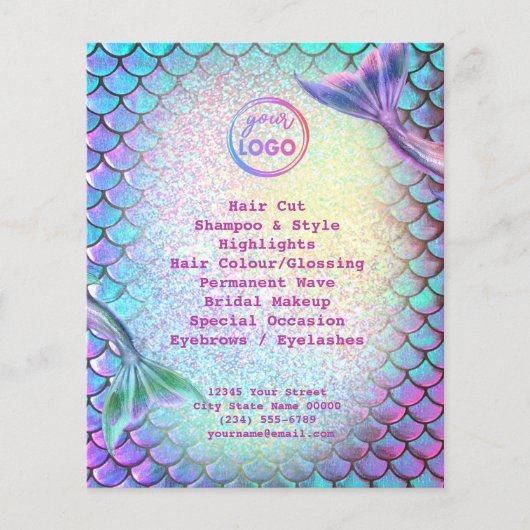 zeemeerminnend thema schoonheidssalon flyer (Voorkant)