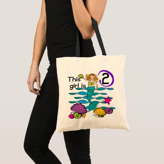 Zeemeerminnende 2e verjaardag overhemden en gesche tote bag (Voorkant (product))