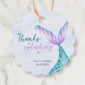 Zeemeerminnende Bedankt voor Splashing op zondag Bedankjes Labels (Voorkant)