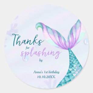 Zeemeerminnende Bedankt voor Splashing op zondag Ronde Sticker