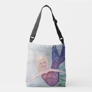 Zeemeerminnenschilderij onder het Zee Crossbody Tas