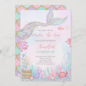 Zeemeerminnenstaart onder het Zee Verjaardagsuitno Kaart (Voorkant / Achterkant)