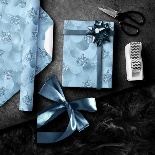 Zeemeerminschaal Dusty Ice Blue Sheen Luster Cadeaupapier