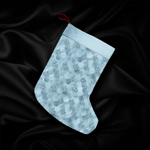 Zeemeerminschaal Dusty Ice Blue Sheen Luster Kleine Kerstsok