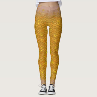 Zeemeerminschaal gemengde taille Leggings Gouden V