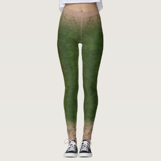 Zeemeerminschaal gemengde taille Leggings Kelp for