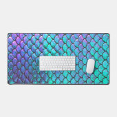 Zeemeerminschaal patroon bureaumat (Keyboard & Muis)