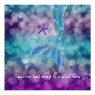Zeemeerminstaart Betoverd Onder Zee Grote Poster Perfect Poster