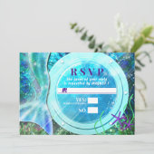 Zeemeerminstaart Magie Onder de Zee Zoete 16 RSVP Kaart (Staand voorkant)