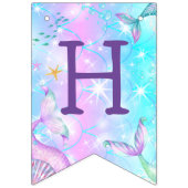 Zeemeerminstaart onder het Zee Happy Birthday Vlaggetjes (Tweede vlag)