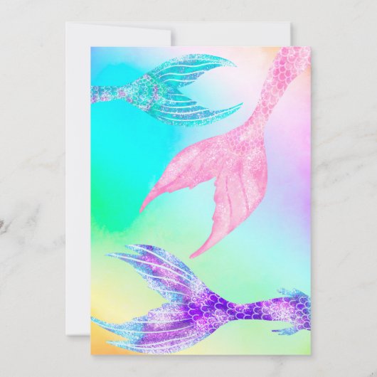 Zeemeerminstaarten strandfeestje oceaan kinderverj bedankkaart (Achterkant)