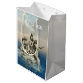 Zeemeerminstandbeeld. gepersonaliseerd medium cadeauzakje (Achterkant Gekanteld)