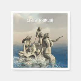 Zeemeerminstandbeeld. gepersonaliseerd servet