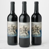 Zeemeerminstandbeeld. gepersonaliseerd wijn etiket (Flessen)