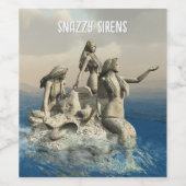 Zeemeerminstandbeeld. gepersonaliseerd wijn etiket (Enkel label)