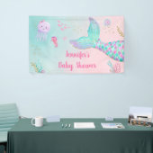 Zeemeerroze goud onder het Baby shower van de Zee Spandoek (Beurs)