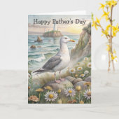 Zeemeeuw aan de kust Vaderdag Kaart (Gele Bloem)