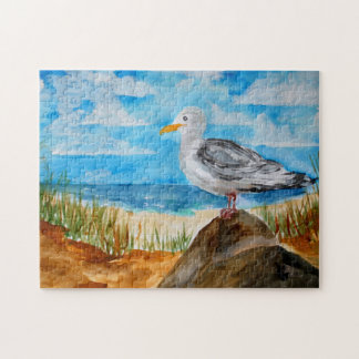 Zeemeeuw bij de strand legpuzzel