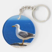 Zeemeeuw bij de strand sleutelhanger (Achterkant)