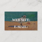 "Zeemeeuw bij de strand" - Visitekaartje (Achterkant)