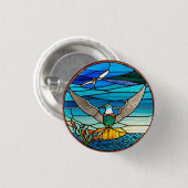 zeemeeuw boven de oceaan ronde button 3,2 cm (Voorkant /achterkant)